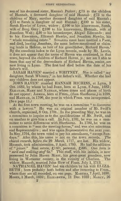 The genealogy of the descendants of Richard Haven, of Lynn ...