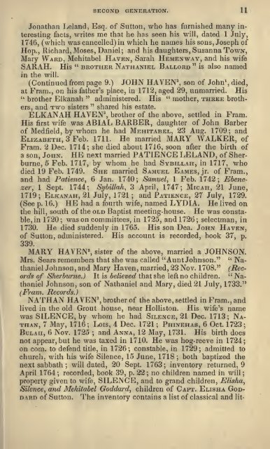 The genealogy of the descendants of Richard Haven, of Lynn ...