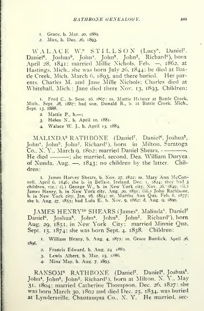 Rathbone genealogy