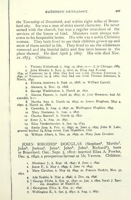 Rathbone genealogy