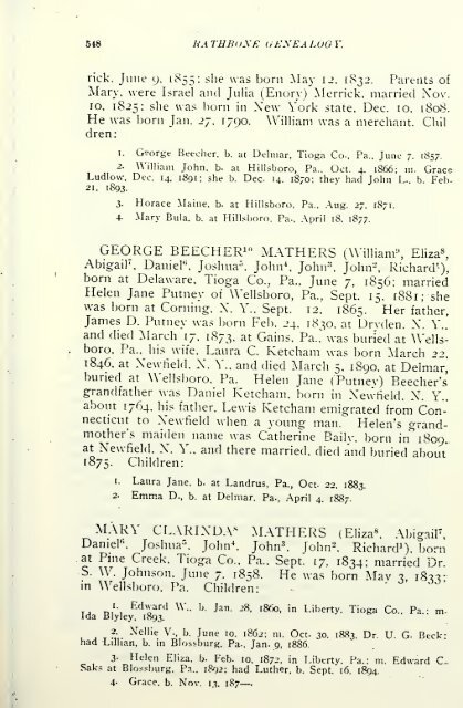 Rathbone genealogy