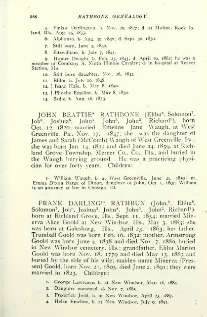 Rathbone genealogy