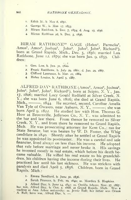 Rathbone genealogy