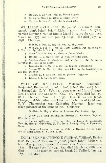 Rathbone genealogy