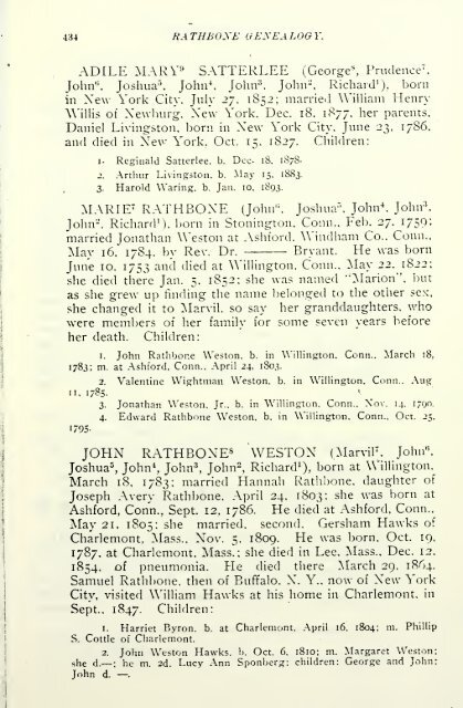 Rathbone genealogy