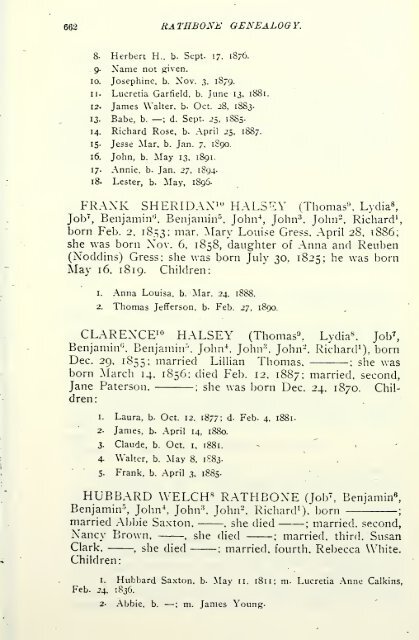 Rathbone genealogy