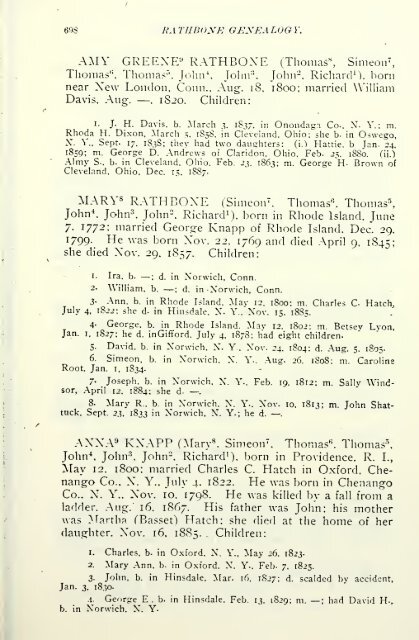 Rathbone genealogy