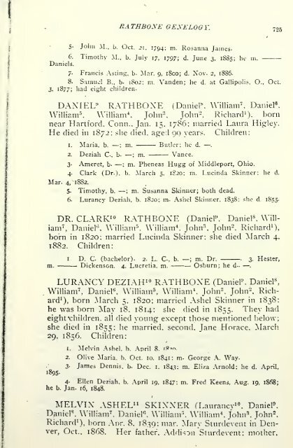 Rathbone genealogy