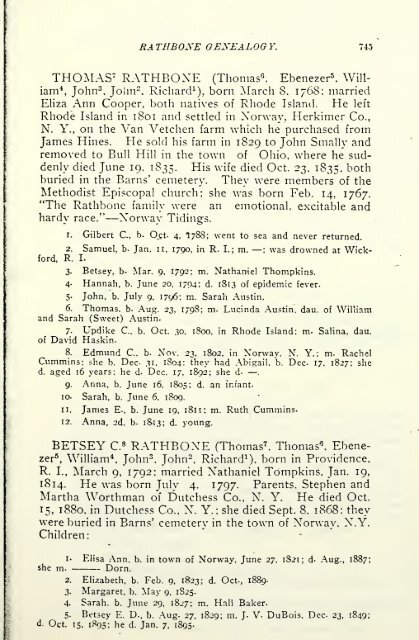 Rathbone genealogy