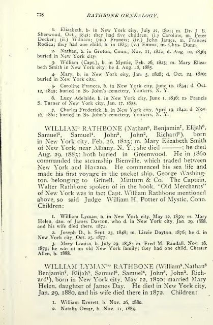 Rathbone genealogy