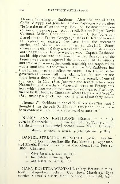 Rathbone genealogy