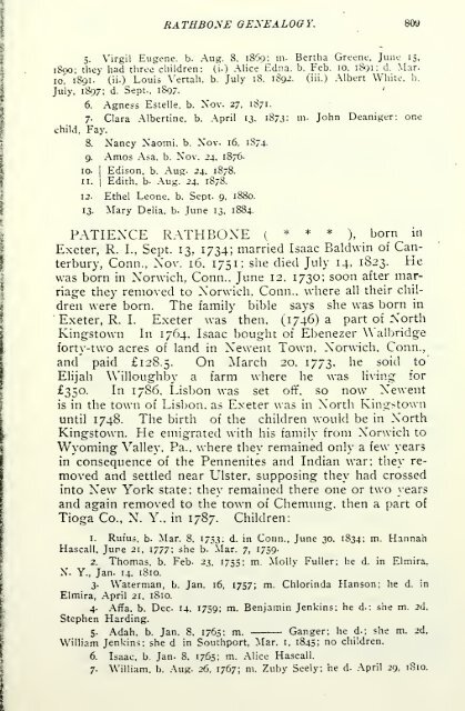 Rathbone genealogy