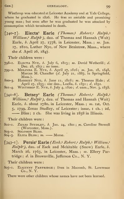 The Earle family : Ralph Earle and his descendants