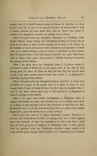 The English ancestry of Reinold and Matthew Marvin of Hartford, Ct ...