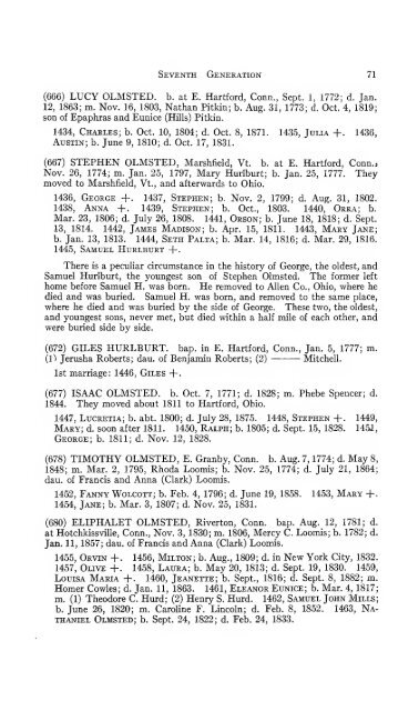 Genealogy of the Olmsted family in America : embracing the ...