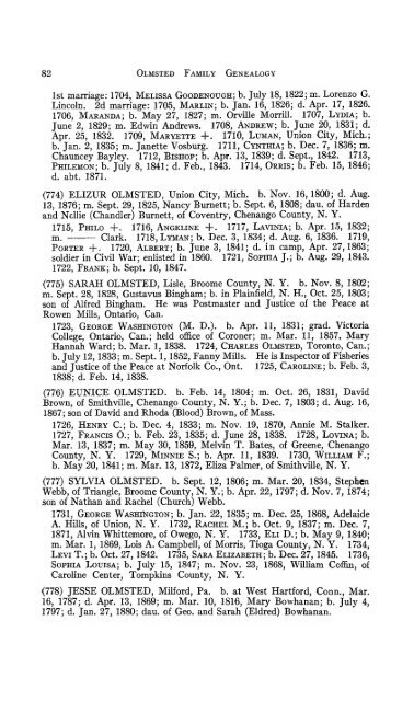 Genealogy of the Olmsted family in America : embracing the ...