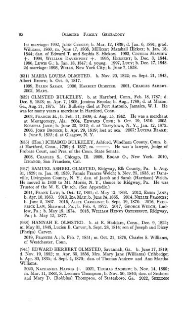 Genealogy of the Olmsted family in America : embracing the ...