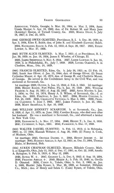 Genealogy of the Olmsted family in America : embracing the ...