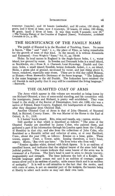 Genealogy of the Olmsted family in America : embracing the ...