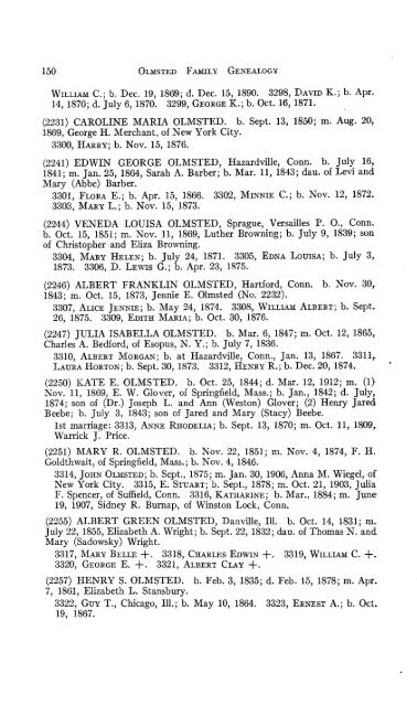 Genealogy of the Olmsted family in America : embracing the ...