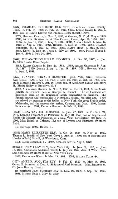 Genealogy of the Olmsted family in America : embracing the ...