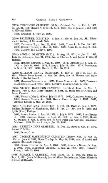 Genealogy of the Olmsted family in America : embracing the ...