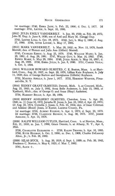 Genealogy of the Olmsted family in America : embracing the ...