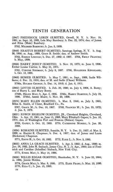 Genealogy of the Olmsted family in America : embracing the ...