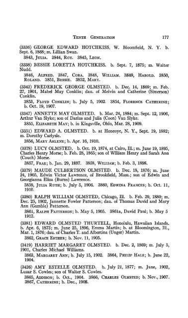 Genealogy of the Olmsted family in America : embracing the ...