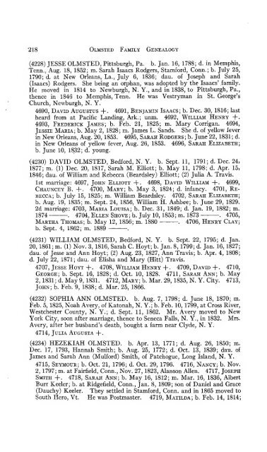 Genealogy of the Olmsted family in America : embracing the ...