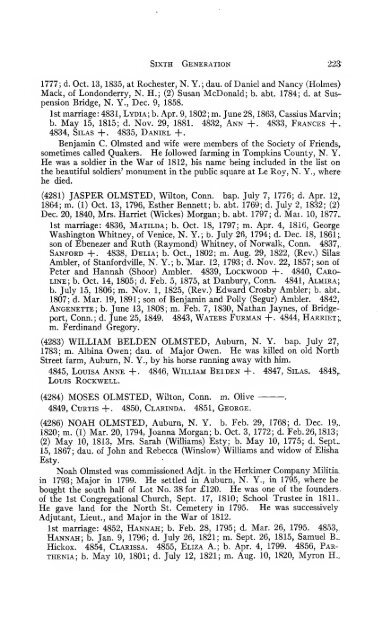 Genealogy of the Olmsted family in America : embracing the ...