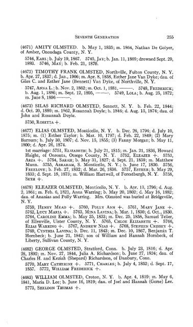 Genealogy of the Olmsted family in America : embracing the ...