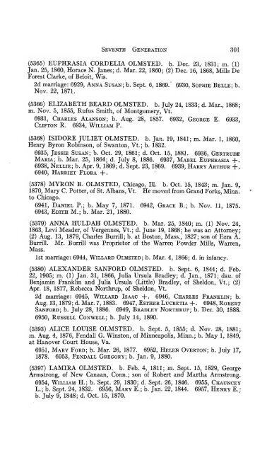 Genealogy of the Olmsted family in America : embracing the ...