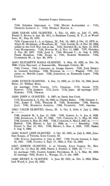 Genealogy of the Olmsted family in America : embracing the ...