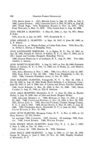 Genealogy of the Olmsted family in America : embracing the ...