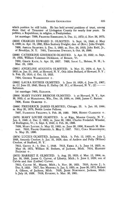 Genealogy of the Olmsted family in America : embracing the ...