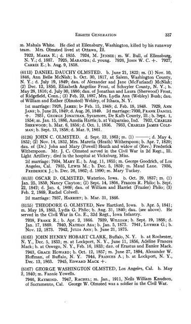 Genealogy of the Olmsted family in America : embracing the ...