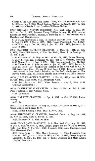 Genealogy of the Olmsted family in America : embracing the ...