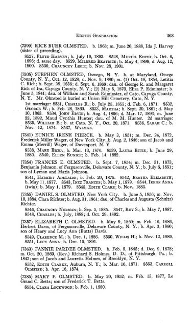 Genealogy of the Olmsted family in America : embracing the ...