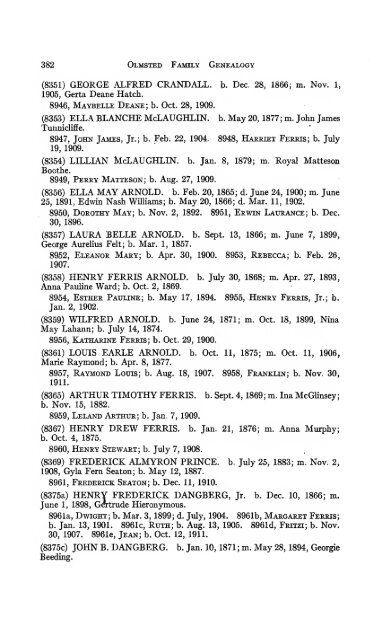 Genealogy of the Olmsted family in America : embracing the ...