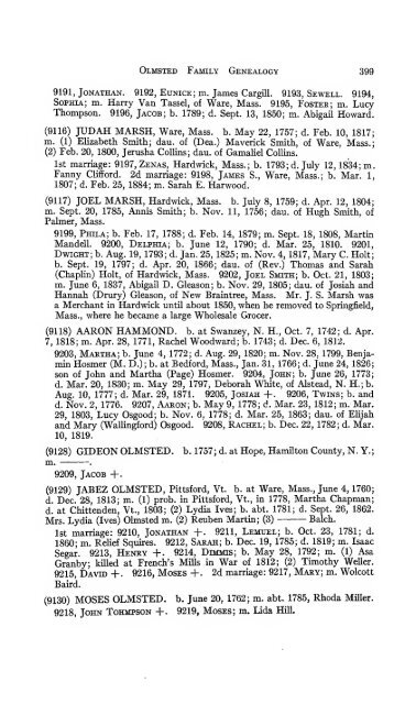 Genealogy of the Olmsted family in America : embracing the ...