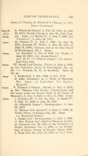 The Huguenot Bartholomew Dupuy and his descendants