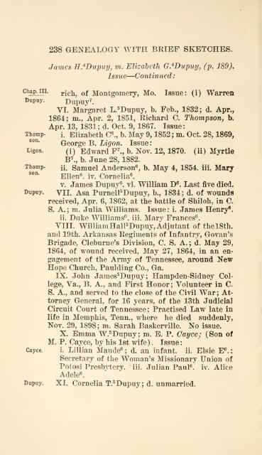 The Huguenot Bartholomew Dupuy and his descendants