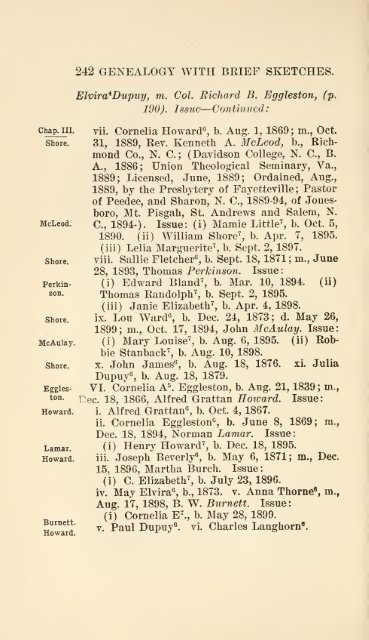 The Huguenot Bartholomew Dupuy and his descendants