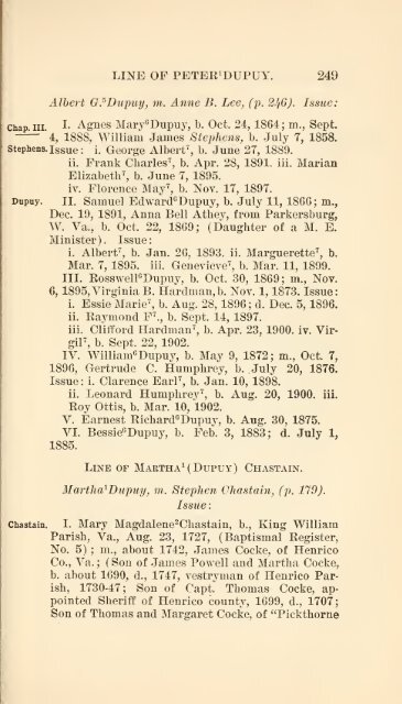 The Huguenot Bartholomew Dupuy and his descendants