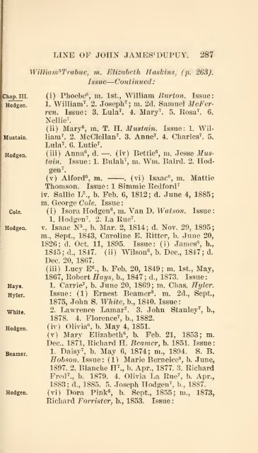 The Huguenot Bartholomew Dupuy and his descendants