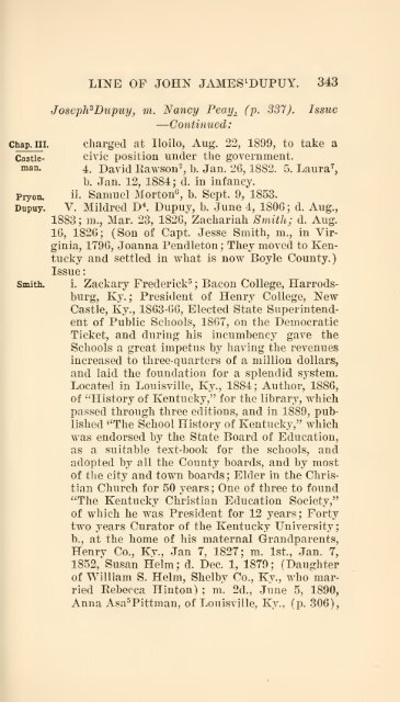 The Huguenot Bartholomew Dupuy and his descendants