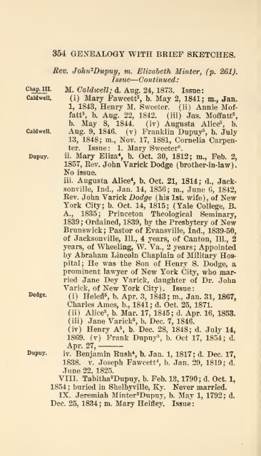 The Huguenot Bartholomew Dupuy and his descendants