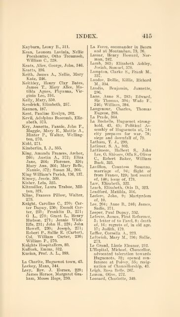 The Huguenot Bartholomew Dupuy and his descendants