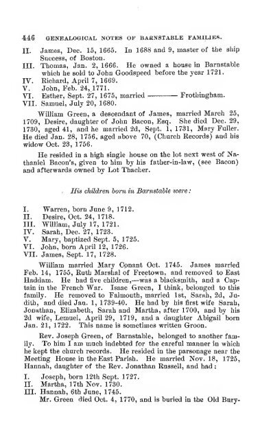 Genealogical notes of Barnstable families - citizen hylbom blog